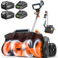 40V Electric Snow Shovel, 16 Inch Brushless Cordless Snow Blower with Wheel Battery Snow Removal Machine with 2 x 4.0Ah Batteries and Charger, Snow Thrower up to 30 ft for Driveway,Step,Patio