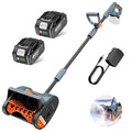 20V Cordless Snow Shovel, Electric Snow Blower with 2×4.0Ah Batteries, 12-Inch Snow Removal Machine, 16.5Ft Throw Distance, Adjustable Plate & Handle for Driveway, Step, Patio, Sidewalk