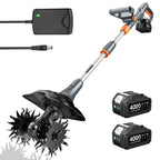Cordless Tiller Cultivator for Gardening, Battery Powered Garden Rototiller | 9 Inch Tilling Width&7 Inch Depth, 2*4.0Ah Battery, 48 Steel Tines, Electric Small Hand Tiller for Soil/Cultivating/Lawn/Land
