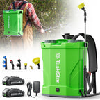 Taskstar Battery Powered Backpack Sprayer 4 Gallon,2 X 2000mAh Batteries Electric Sprayer with 0-100 PSI Adjustable, 32" Wand, 6 Nozzles for Lawn Garden Weed Pest Control & Fertilizing