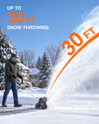 40V Electric Snow Shovel, 16 Inch Brushless Cordless Snow Blower with Wheel Battery Snow Removal Machine with 2 x 4.0Ah Batteries and Charger, Snow Thrower up to 30 ft for Driveway,Step,Patio