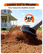 Cordless Tiller Cultivator for Gardening, Battery Powered Garden Rototiller | 9 Inch Tilling Width&7 Inch Depth, 2*4.0Ah Battery, 48 Steel Tines, Electric Small Hand Tiller for Soil/Cultivating/Lawn/Land