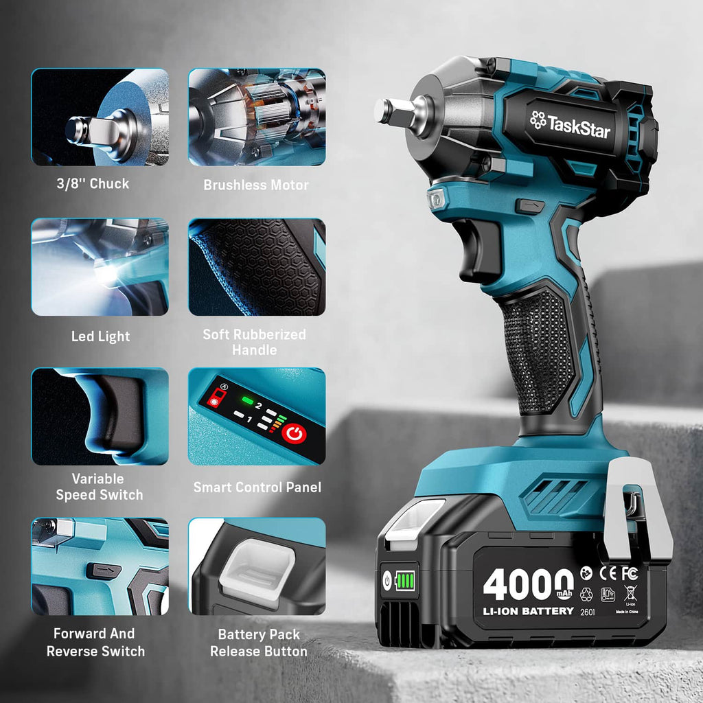 TaskStar 3/8 inch Brushless Impact Wrench 450Nm