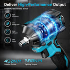 TaskStar 3/8 inch Brushless Impact Wrench 450Nm