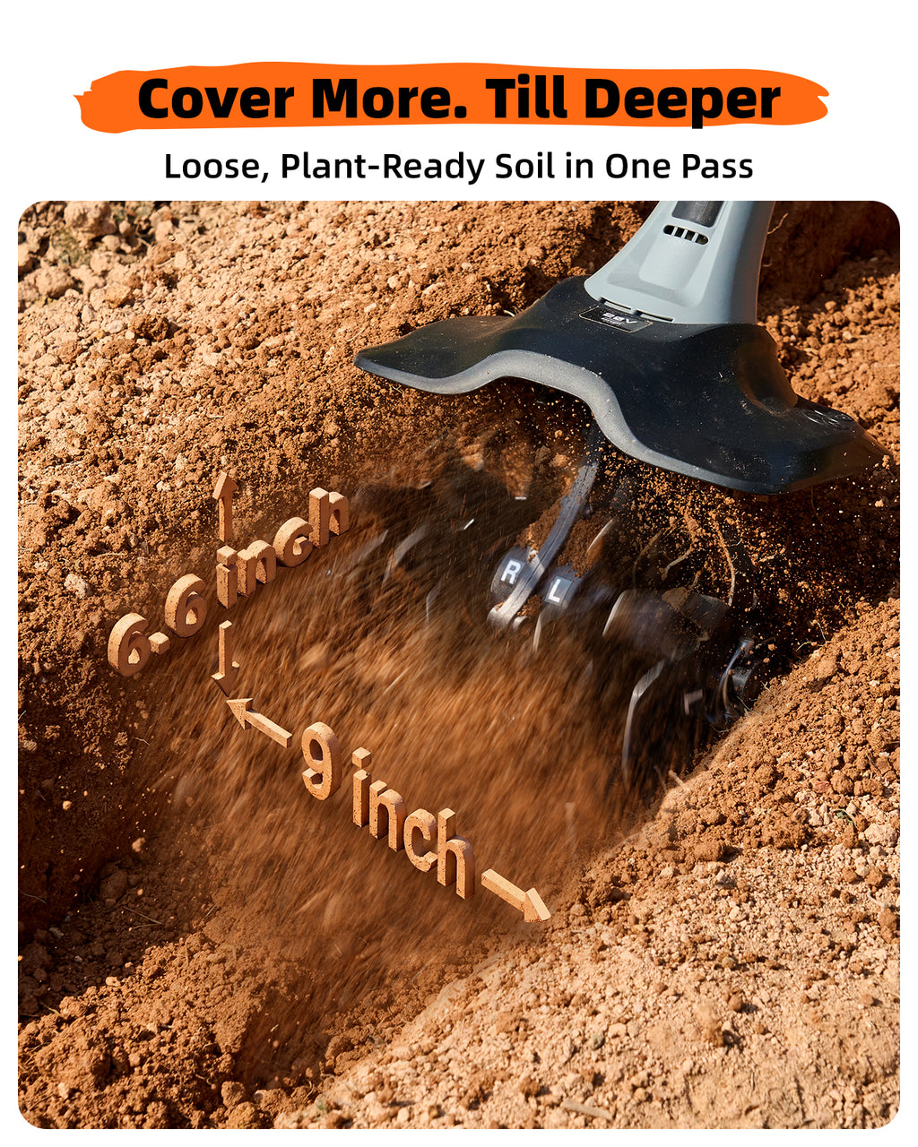 Cordless Tiller Cultivator for Gardening, Battery Powered Garden Rototiller | 9 Inch Tilling Width&7 Inch Depth, 2*4.0Ah Battery, 48 Steel Tines, Electric Small Hand Tiller for Soil/Cultivating/Lawn/Land