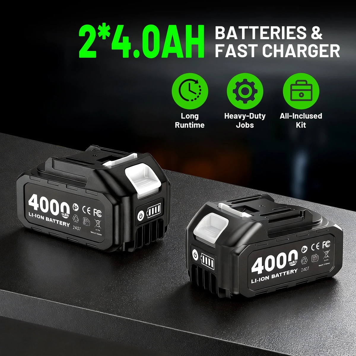 TaskStar 21V Brushless Cordless Impact Wrench, 1/2" 738 Ft-lbs (1000Nm) High Torque