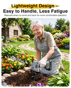 Mini Cordless Tiller Cultivator, 20V Electric Rototiller for Gardening, Lightweight 2.6 lbs Handheld Garden Tiller with 2×2.0Ah Battery, 4" Width×4" Depth, for Raised Beds, Lawn, Flower Beds & Weeding