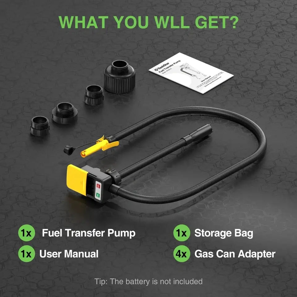 Taskstar Automatic Fuel Transfer Pump 4.25ft, 3.2 Gallon, Battery Powered