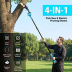 Taskstar 4-in-1 Pole Saw & Pruning Shears Combo Kit 6 Inch Mini Chainsaw