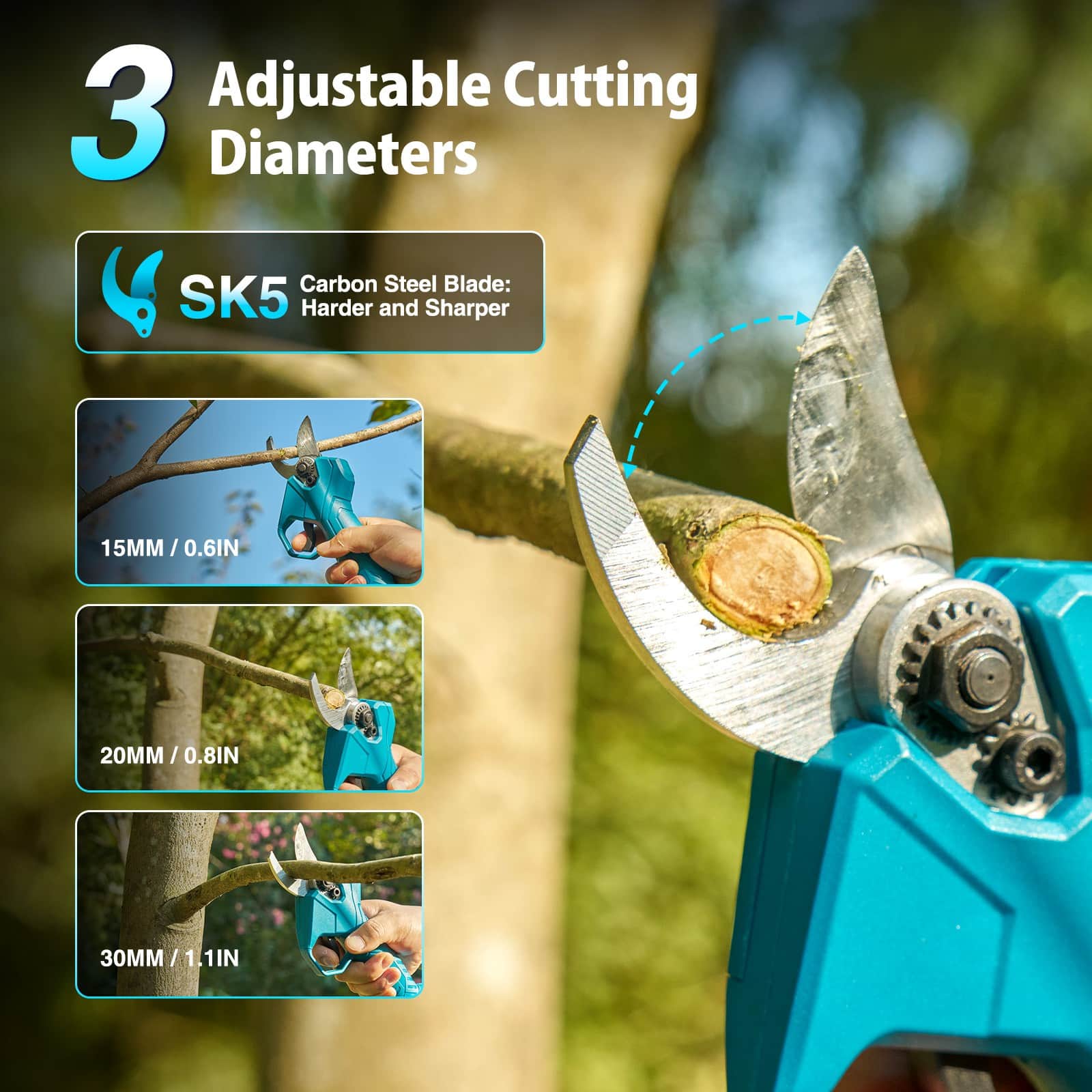 Taskstar 4-in-1 Pole Saw & Pruning Shears Combo Kit 6 Inch Mini Chainsaw