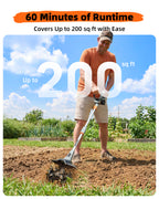 Cordless Tiller Cultivator for Gardening, Battery Powered Garden Rototiller | 9 Inch Tilling Width&7 Inch Depth, 2*4.0Ah Battery, 48 Steel Tines, Electric Small Hand Tiller for Soil/Cultivating/Lawn/Land
