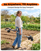 Cordless Tiller Cultivator for Gardening, Battery Powered Garden Rototiller | 9 Inch Tilling Width&7 Inch Depth, 2*4.0Ah Battery, 48 Steel Tines, Electric Small Hand Tiller for Soil/Cultivating/Lawn/Land