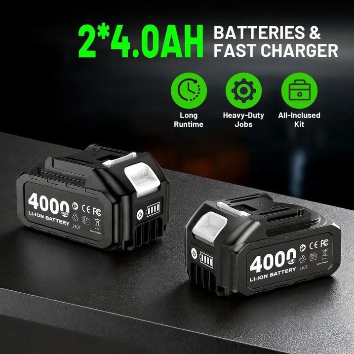 TaskStar 1300N·m Cordless Brushless Impact Wrench 1/2" Kit