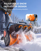 40V Electric Snow Shovel, 16 Inch Brushless Cordless Snow Blower with Wheel Battery Snow Removal Machine with 2 x 4.0Ah Batteries and Charger, Snow Thrower up to 30 ft for Driveway,Step,Patio
