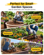 Mini Cordless Tiller Cultivator, 20V Electric Rototiller for Gardening, Lightweight 2.6 lbs Handheld Garden Tiller with 2×2.0Ah Battery, 4" Width×4" Depth, for Raised Beds, Lawn, Flower Beds & Weeding