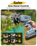 Mini Cordless Tiller Cultivator, 20V Electric Rototiller for Gardening, Lightweight 2.6 lbs Handheld Garden Tiller with 2×2.0Ah Battery, 4" Width×4" Depth, for Raised Beds, Lawn, Flower Beds & Weeding