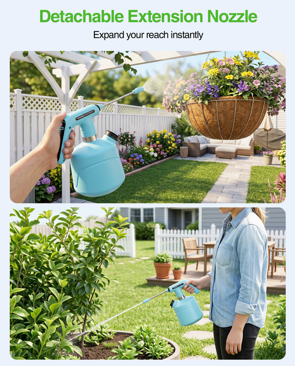 TaskStar Electric Spray Bottle 2L/0.5 Gallon, Rechargeable and Automatic Mister Spray Bottle for Plants