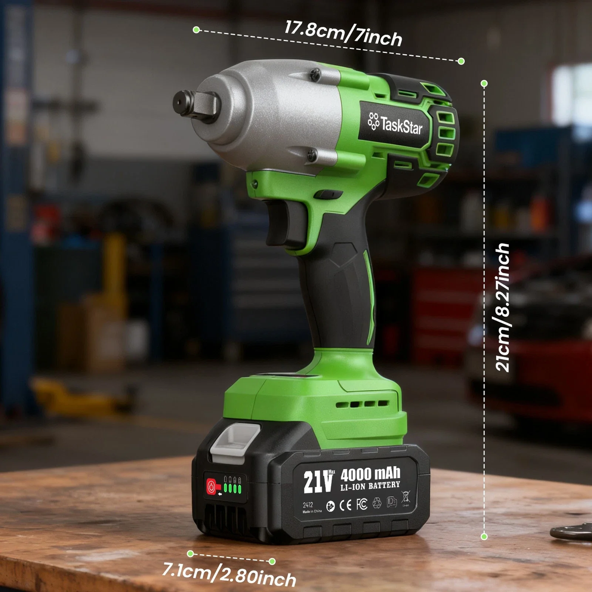 TaskStar 21V Brushless Cordless Impact Wrench, 1/2" 738 Ft-lbs (1000Nm) High Torque