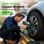 TaskStar 800Nm Cordless Electric Impact Wrench 1/2" 590 Ft-lbs Brushless