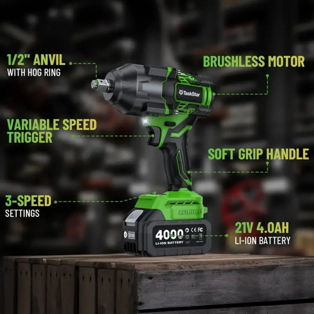 TaskStar Cordless Impact Wrench 1/2" 1600 N.m Brushless