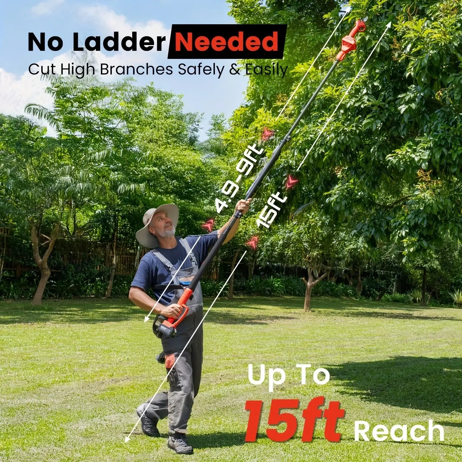 TaskStar 2-in-1 Pole Pruning Shears 21V Cordless Electric Pole Pruners