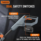 Taskstar 12'' Cordless Snow Shovel, 21V Battery Powered Snow Blower