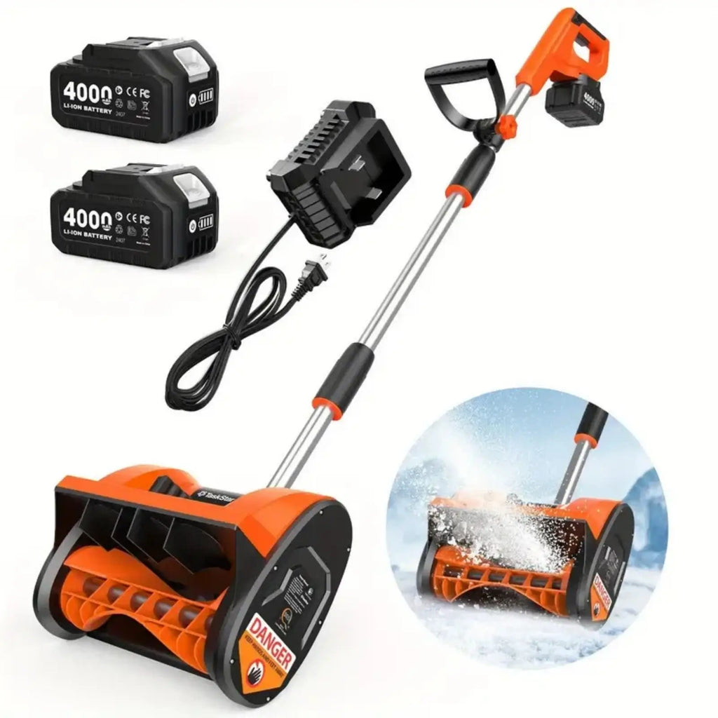 Taskstar 12'' Cordless Snow Shovel, 21V Battery Powered Snow Blower