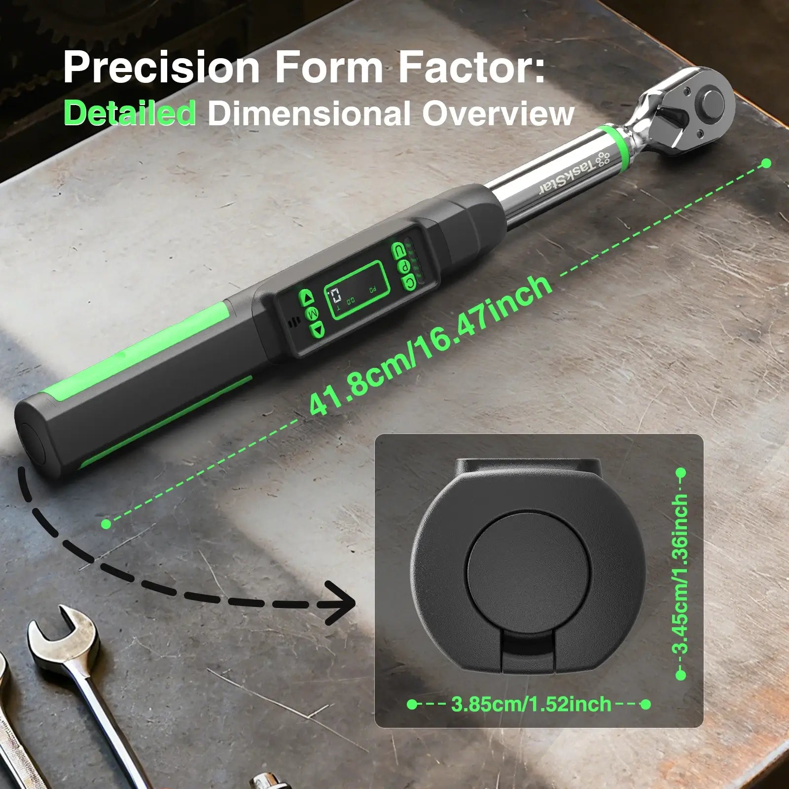 Taskstar Digital Torque Wrench 3/8 Drive 0–162 ft-lbs/ 0-220Nm