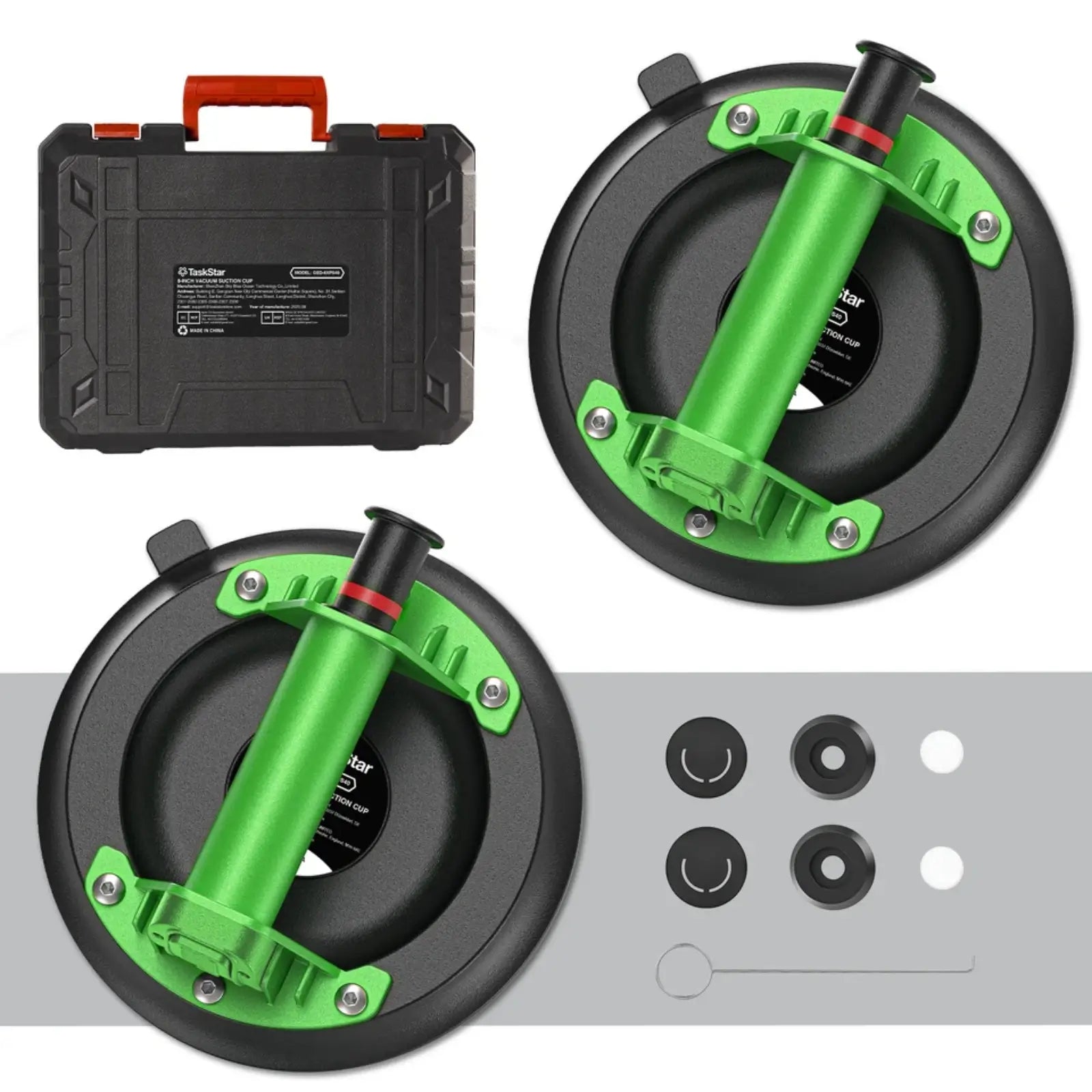Taskstar 2x Glass Suction Cups 8" for Windshield Heavy Duty Vacuum Glass Suction Cup Tool