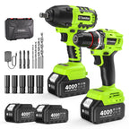 Taskstar Cordless Impact Wrench 1/2" 800NM + 3/8" Brushless Drill 80NM Kit