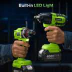 Taskstar Cordless Impact Wrench 1/2" 800NM + 3/8" Brushless Drill 80NM Kit