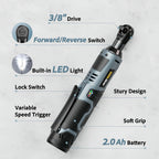 Taskstar 3/8 Ratchet 1/2 Cordless Impact Wrench Rechargable Battery Combo Kit