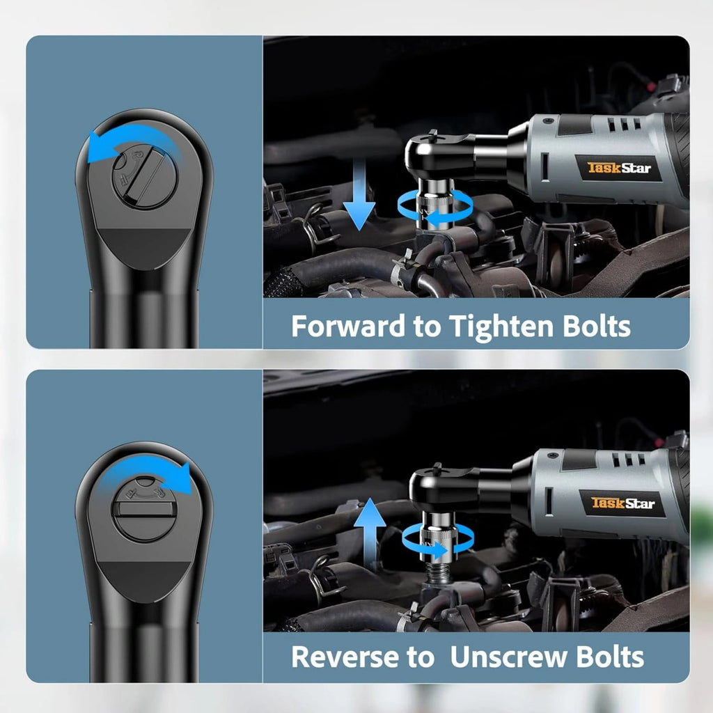 Taskstar 3/8 Ratchet 1/2 Cordless Impact Wrench Rechargable Battery Combo Kit