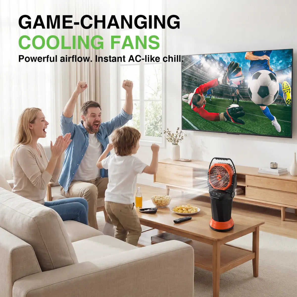 Portable Rechargeable Misting Fan with Remote Oscillating LED Lighting 33000mah