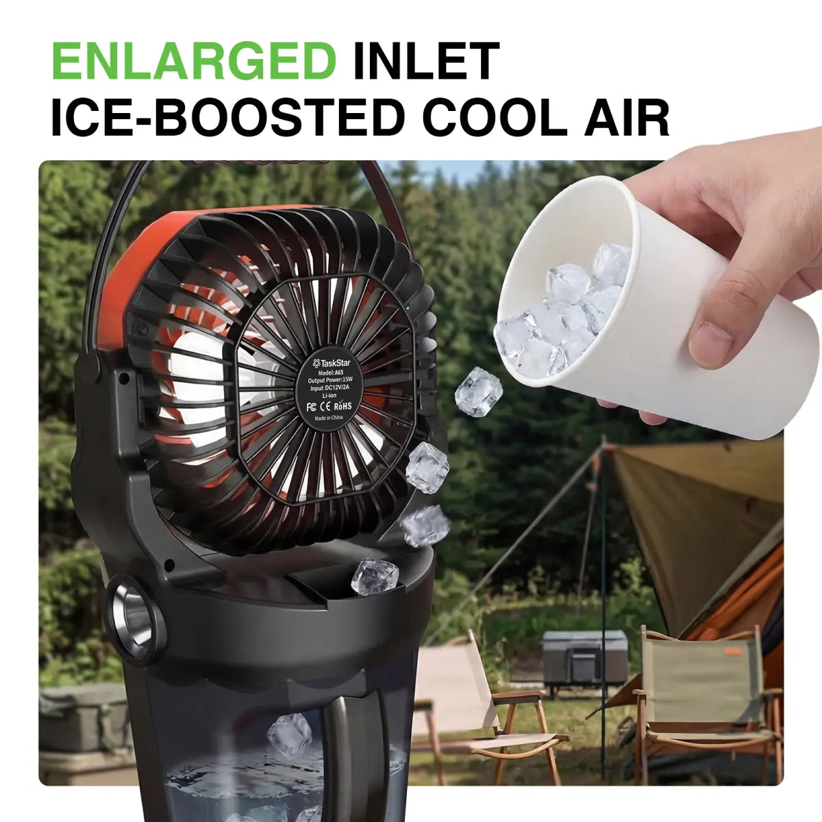Portable Rechargeable Misting Fan with Remote Oscillating LED Lighting 33000mah