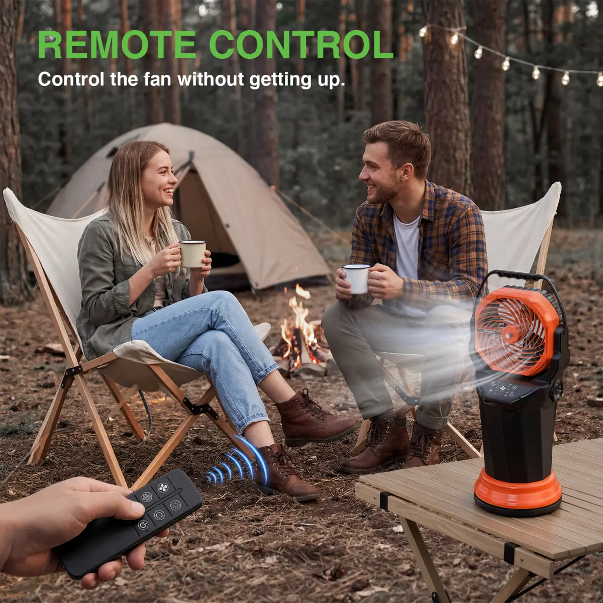Portable Rechargeable Misting Fan with Remote Oscillating LED Lighting 33000mah