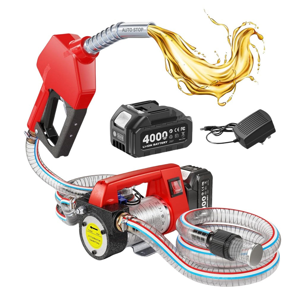 TaskStar 21V Cordless Fuel Transfer Pump, 12 GPM Kit (4.0Ah, Auto-Off)