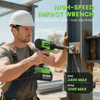 TaskStar 1300N·m (958ft-lbs) Cordless Brushless Impact Wrench 1/2" Kit