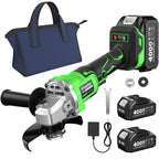 TaskStar 21V Cordless Angle Grinder, 2x4.0Ah Battery & Charger, 10000RPM Brushless Motor