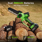 Taskstar 8 Inch & 6 Inch Cordless Electric Mini Chainsaw With 2*4.0Ah Batteries