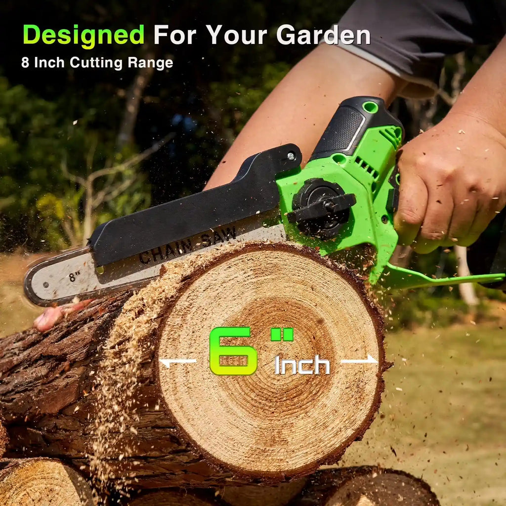 Taskstar 8 Inch & 6 Inch Cordless Electric Mini Chainsaw With 2*4.0Ah Batteries