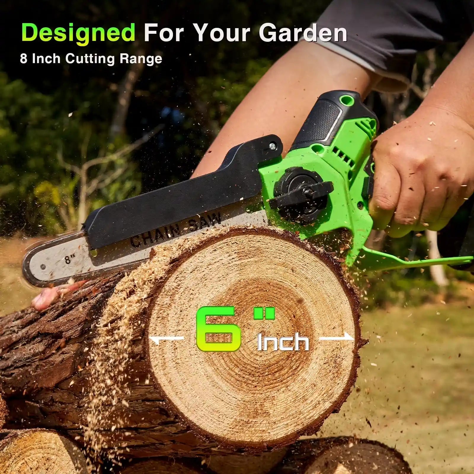 Taskstar 8 Inch & 6 Inch Cordless Electric Mini Chainsaw With 2*4.0Ah Batteries