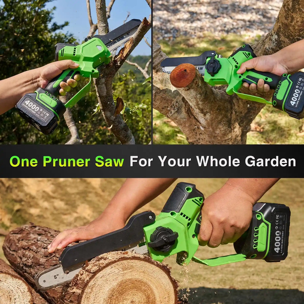 Taskstar 8 Inch & 6 Inch Cordless Electric Mini Chainsaw With 2*4.0Ah Batteries