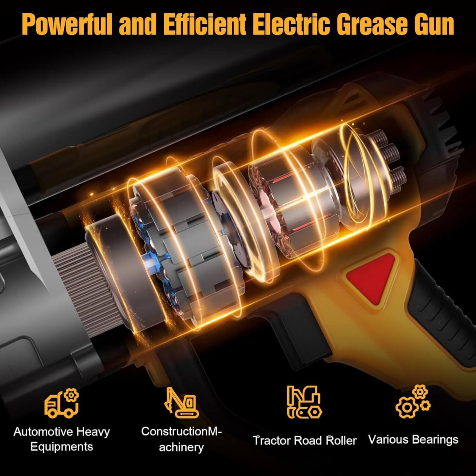 TaskStar 12000PSI Electric Grease Gun Battery Powered Cordless Grease Gun 2*4.0