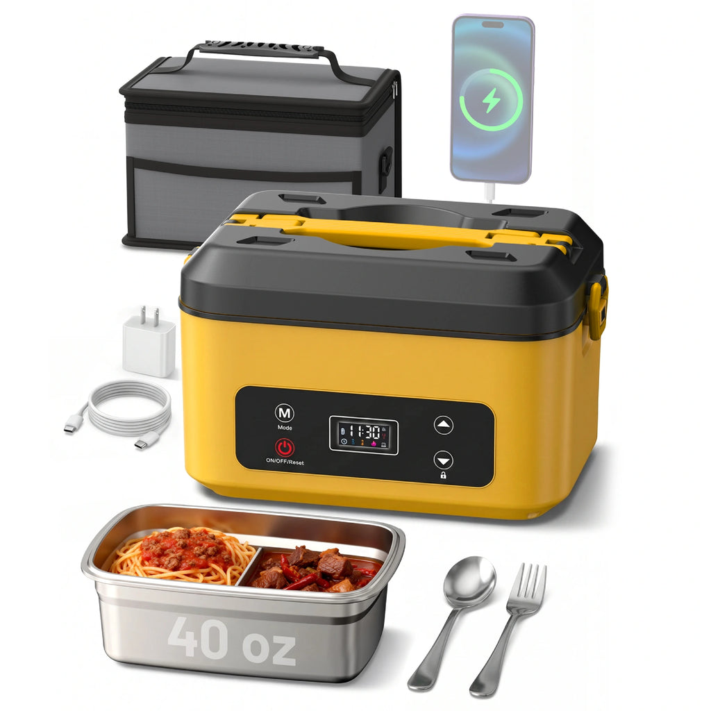 Taskstar Battery Powered Heated Lunch Box for Work,Outdoor,Travel