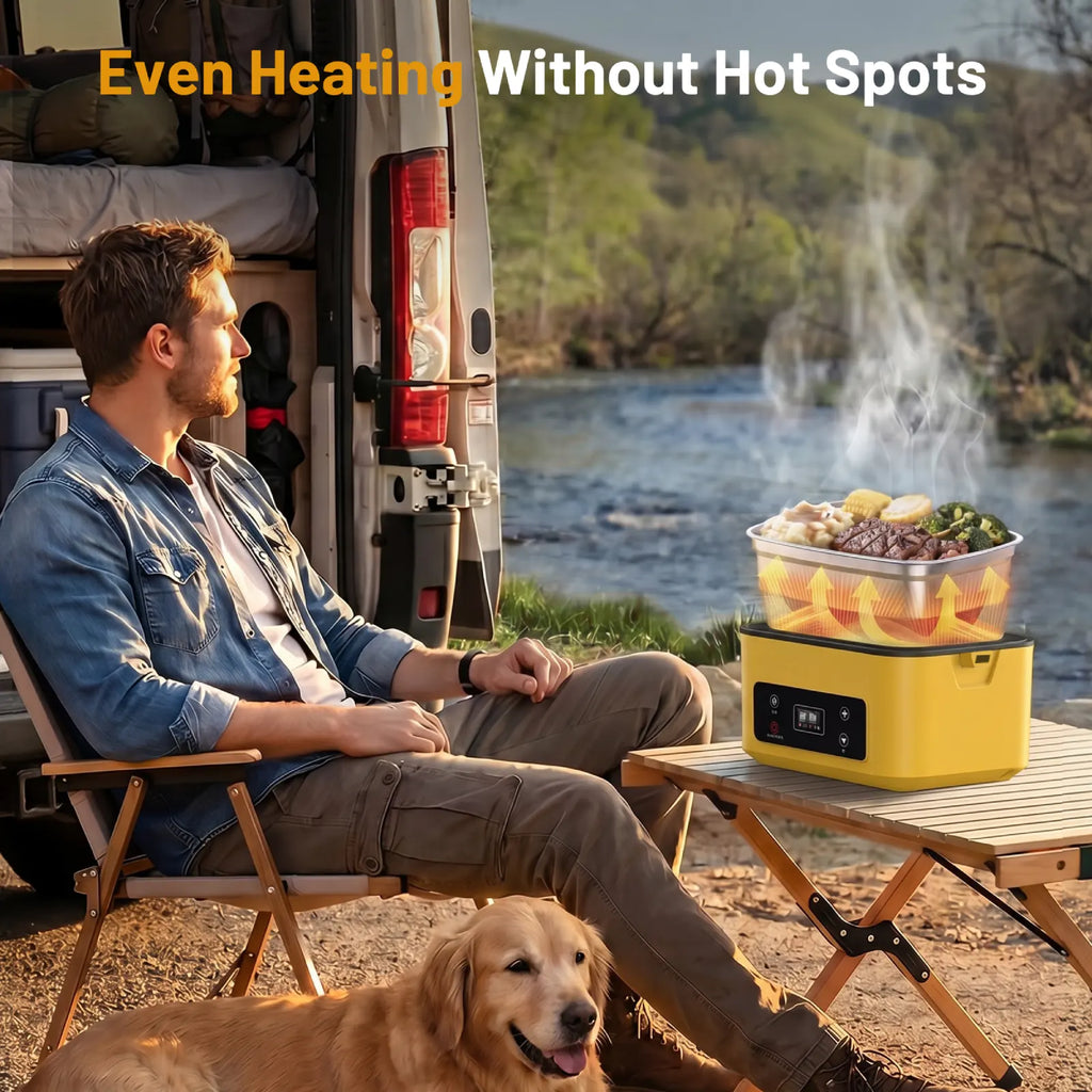Taskstar Battery Powered Heated Lunch Box for Work,Outdoor,Travel