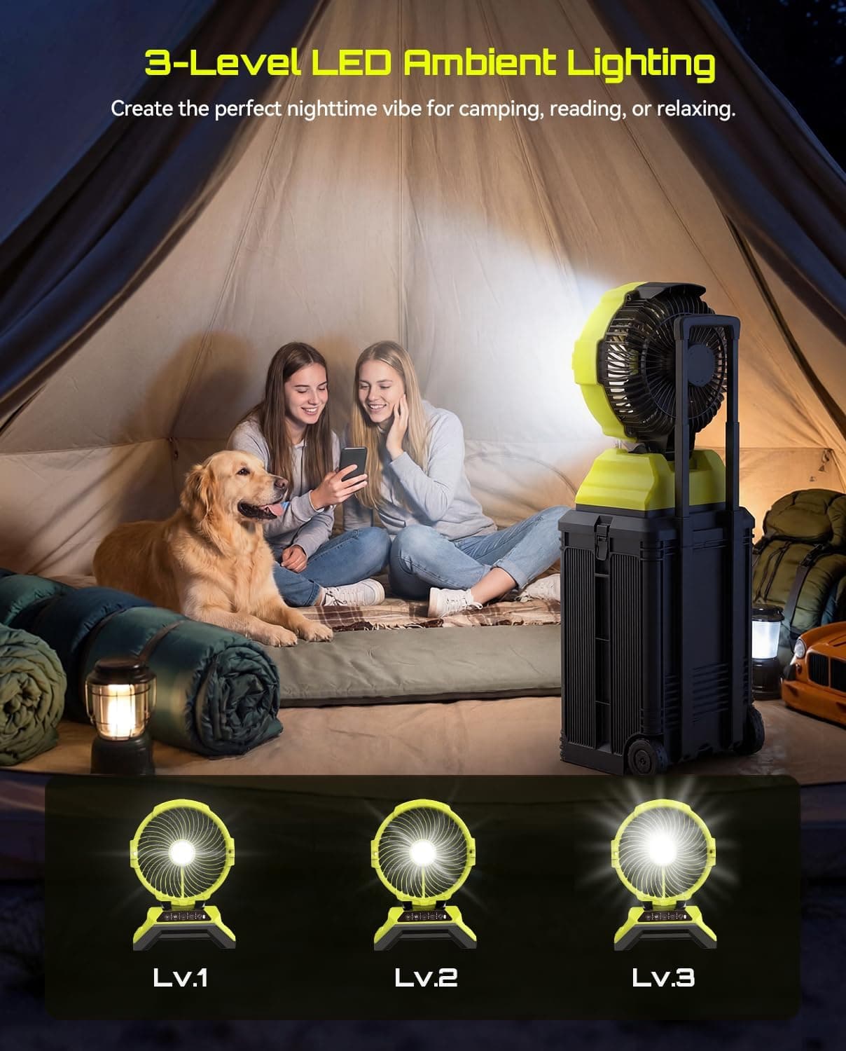 TaskStar 13" 8 Gal Outdoor Misting Fan 7-30H Runtime, Remote Control & Oscillation