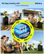 TaskStar 13" 8 Gal Outdoor Misting Fan 7-30H Runtime, Remote Control & Oscillation