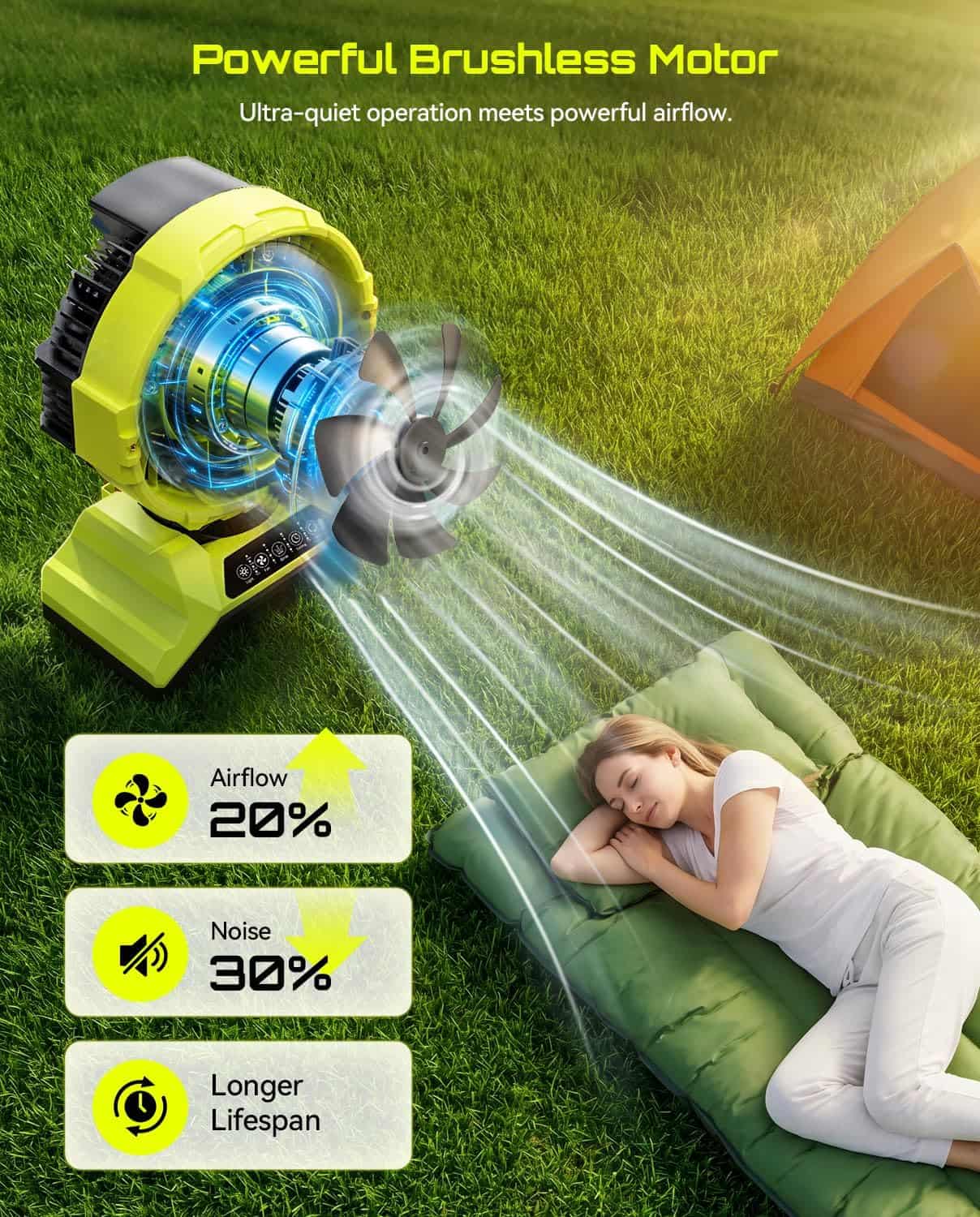 TaskStar 13" 8 Gal Outdoor Misting Fan 7-30H Runtime, Remote Control & Oscillation