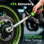 TaskStar 1/4 3/8 1/2-inch Drive Click Torque Wrench Set - 8Pcs, ±3% Accuracy Torque Wrench 45-221in.lb, 7-45ft.lb, 30-160ft.lb with Adapters, 72-Tooth Dual Scale